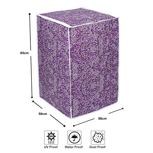 Classic® Top Load Washing Machine Cover Suitable for LG 6 Kg, 6.5 Kg, 7 Kg, 7.5 Kg (56cmsX56cmsX85cms, Purple Flower) - Image 5