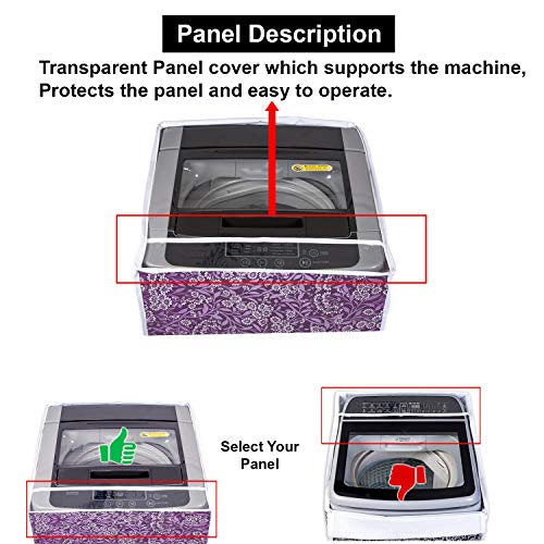Classic® Top Load Washing Machine Cover Suitable for LG 6 Kg, 6.5 Kg, 7 Kg, 7.5 Kg (56cmsX56cmsX85cms, Purple Flower) - Image 4