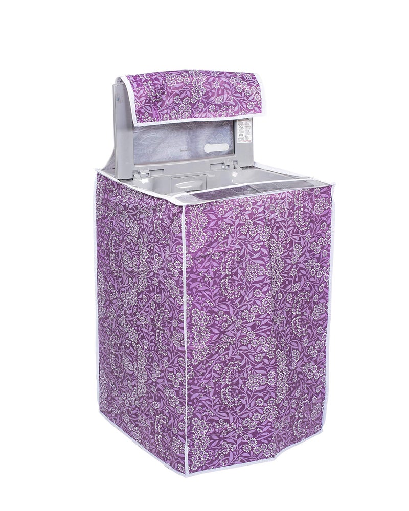 Classic® Top Load Washing Machine Cover Suitable for LG 6 Kg, 6.5 Kg, 7 Kg, 7.5 Kg (56cmsX56cmsX85cms, Purple Flower) - Image 1