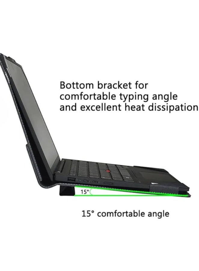 Cover Case Compatible with HP Envy x360 2-in-1 Laptop 14-FA 14z-FA u0026 14-fc 14t-fc 2024 14 inch, PU Leather Protective Sleeve with Foldable Cooling Bracket - Image 4