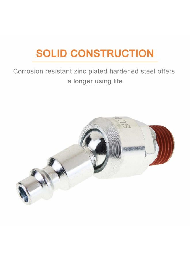 SUNGATOR 1/4" Swivel Air Plug, 2-Pack Industrial Swivel Coupler and Plug, 1/4-Inch NPT Male Thread, Air Hose Fittings - Image 3