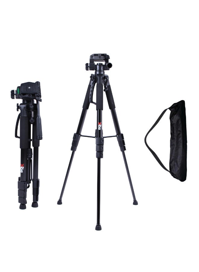 XRIA 168cm Professional Camera Tripod Stand for DSLR, Mirrorless Camera & Mobile Phone, Lightweight Aluminum Travel Tripod with 360° Pan Head, Quick Release Plate & Carry Bag - Image 1