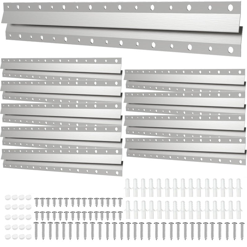 YanTuo French Cleat Hanger 16 Inch 10 Pairs Z Bar Hanger Supports 60 Lbs Interlocking Wall Mounting Bracket Hardware Kit for Hanging Mirrors Picture Shelf Whiteboard Art Frames - Image 2