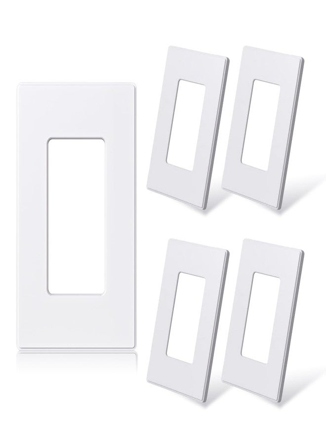 ELEGRP Matte White 1-Gang Screwless Decorative Wall Plates, Standard Size Unbreakable Thermoplastic Faceplate Cover for Decorator Receptacle Outlet Switch, UL Listed (5 Pack) - Image 1