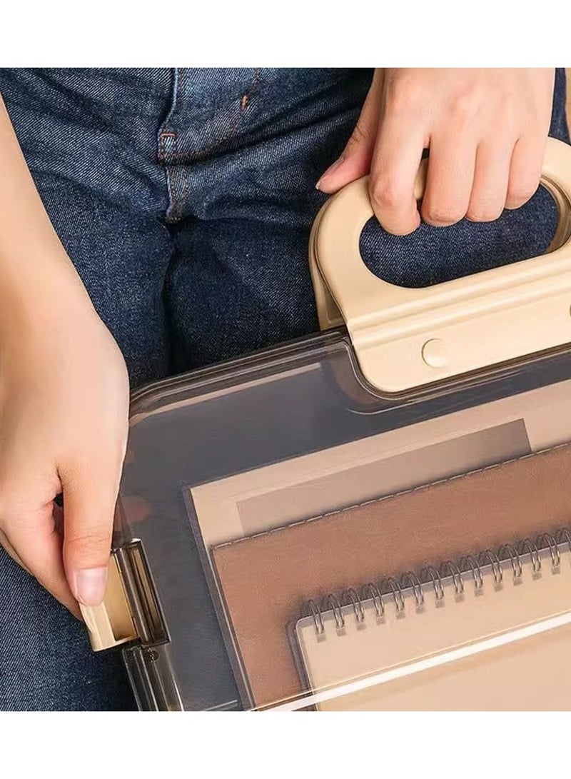 general Portable File Box Clear Waterproof Document Storage Box with Snaps PP Files Organizer Cases for A4 Paper Magazines Notebooks School or Office Supplies - Image 3