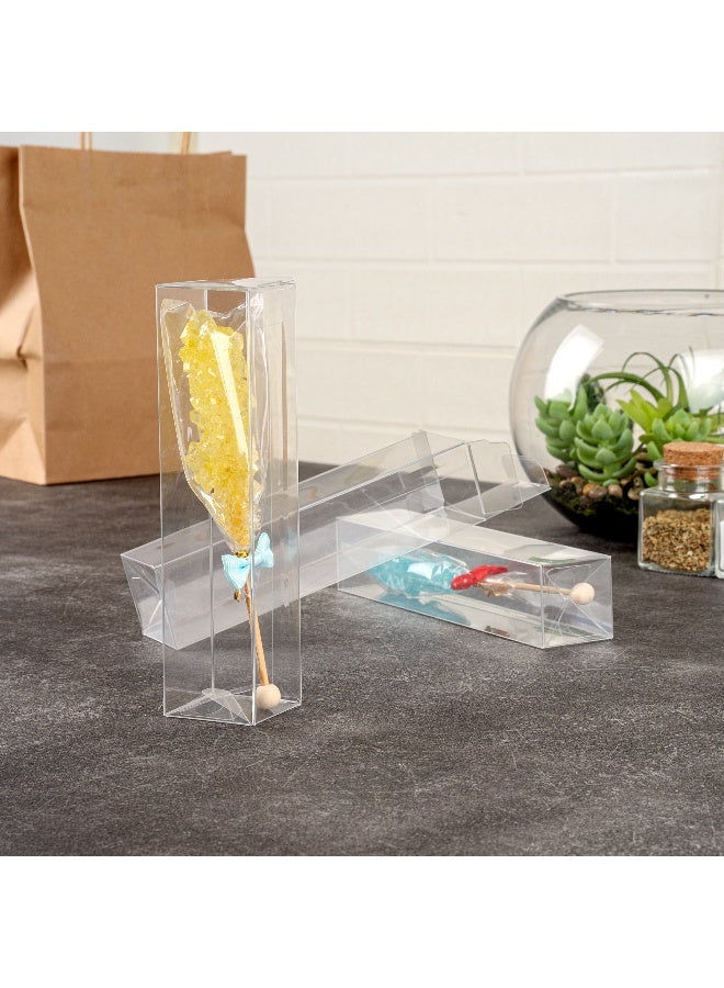 Restaurantware صناديق هدايا سويت فيجن 1.5 × 1.5 × 6.3 بوصة، 100 صندوق حلوى متين - قابلة للاستخدام مرة واحدة، عبوات حلوى PET شفافة، مع فيلم واقي، قاعدة قابلة للفتح والإغلاق - Image 3