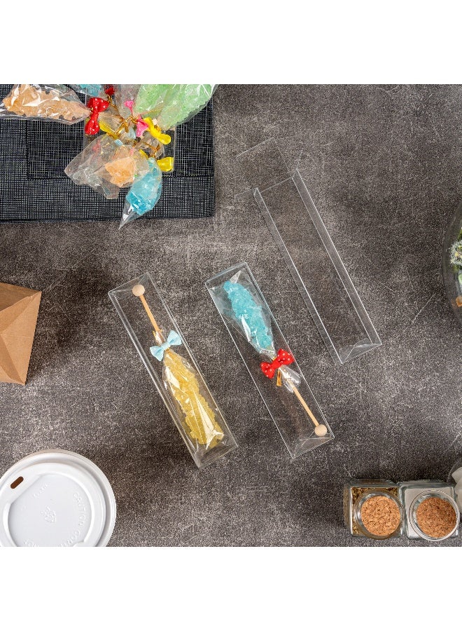 Restaurantware صناديق هدايا سويت فيجن 1.5 × 1.5 × 6.3 بوصة، 100 صندوق حلوى متين - قابلة للاستخدام مرة واحدة، عبوات حلوى PET شفافة، مع فيلم واقي، قاعدة قابلة للفتح والإغلاق - Image 4