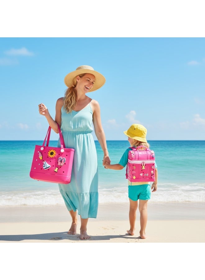 VELMORE Kids & Mom Matching Beach Bag – With Fun Charms | Lightweight & Stylish for Beach, Pool & Travel - Image 3