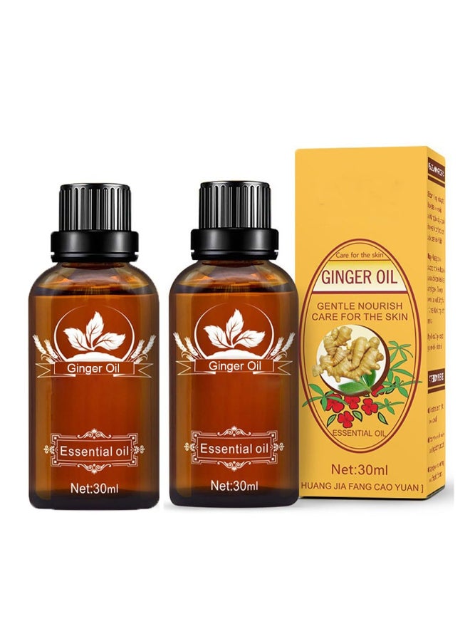 Vamotto 2 Pack Ginger Oil for Lymphatic Drainage Vamotto Ginger Essential Oil for Swelling and Pain Skin Body Massage Ginger Massage Oil Essential SPA Ginger Essential Oils Ginger Body Oil 30MLBottle - Image 2