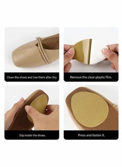 Non-Skid Shoe Pads, Non-Slip Shoe Stickers Self Adhesive Shoe Sole Protectors for Man and Women, Silicone Anti-Slip Sticker Used for High Heels Non-Slip Noise Reduction (Apricot, 6 Pairs)