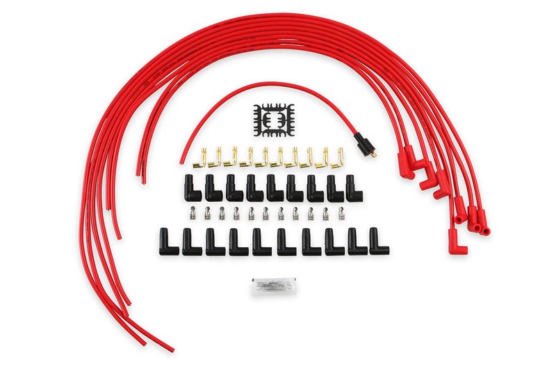 ACCEL 4041R Spark Plug Wire Set- 8mm - Super Stock Universal with Graphite Core - Red Wire with Red 90 Degree Boots - Image 1