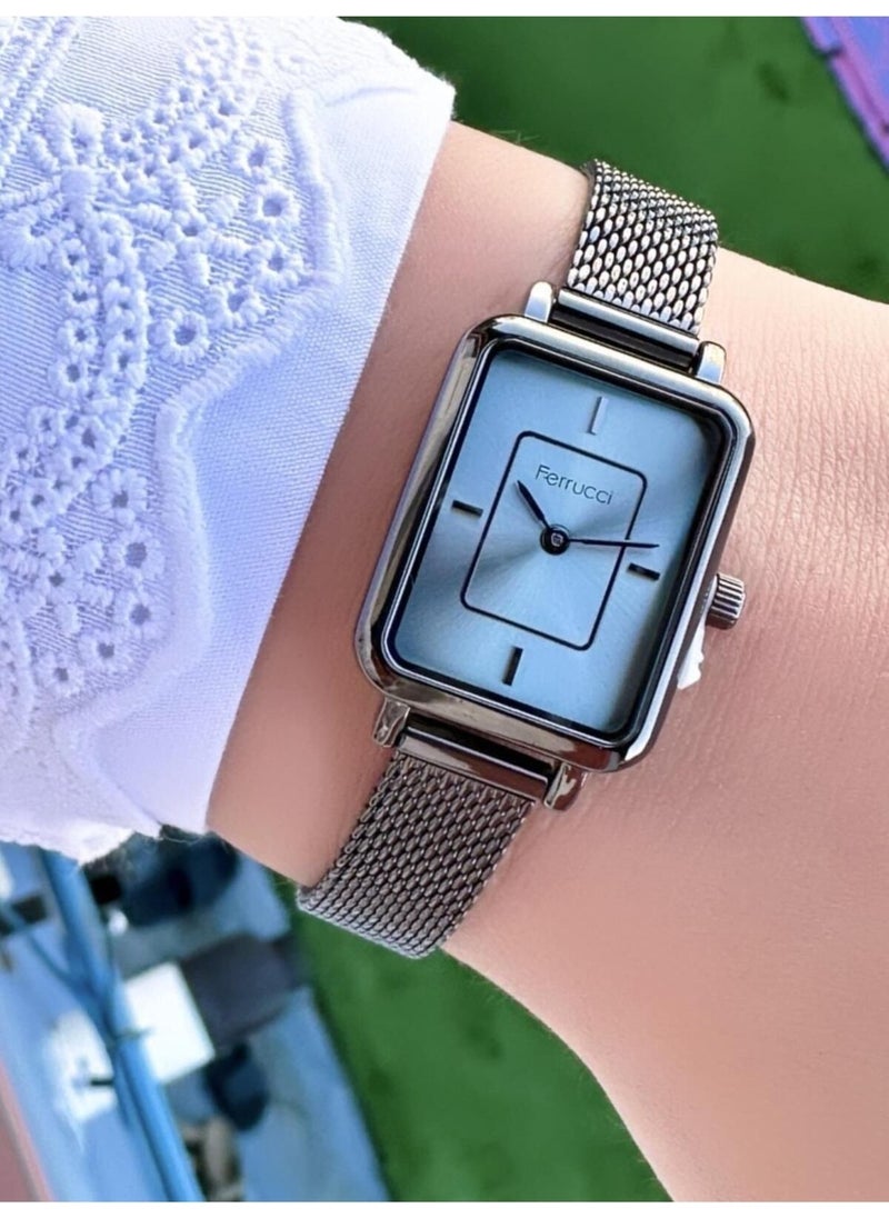 Ferrucci Rectangular Women's Mesh Strap Wristwatch  - Image 1