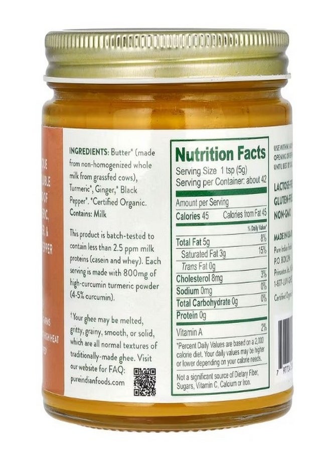 Pure Indian Foods Organic Grassfed Turmeric Superghee 7.5 oz 212 g  - Image 2