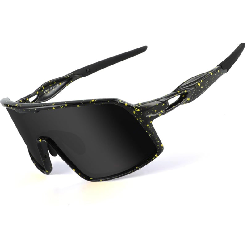BangLong Polarized Cycling Glasses Sports Sunglasses, UV400 Protection, Men Women Running Fishing Driving Baseball Glasses (Black) - Image 1