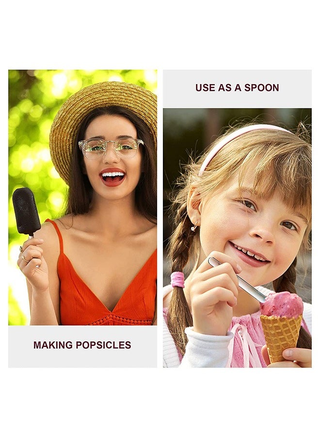Zoreya - 20 Pcs Acrylic Sticks, Reusable Ice Cream Sticks, Ice Cream Cakesicle Mold for DIY Crafts (Transparent) - Image 1