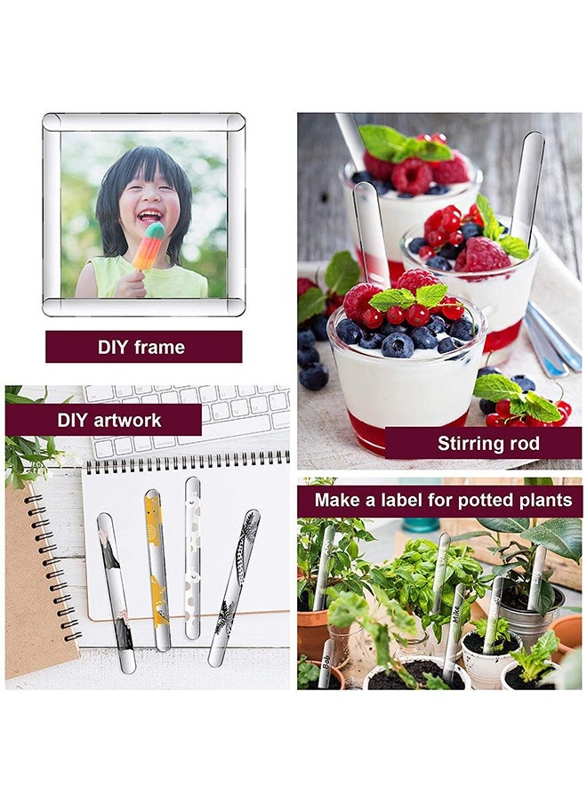 Zoreya - 20 Pcs Acrylic Sticks, Reusable Ice Cream Sticks, Ice Cream Cakesicle Mold for DIY Crafts (Transparent) - Image 1