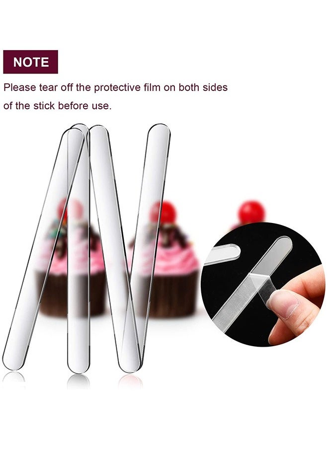 Zoreya - 20 Pcs Acrylic Sticks, Reusable Ice Cream Sticks, Ice Cream Cakesicle Mold for DIY Crafts (Transparent) - Image 1