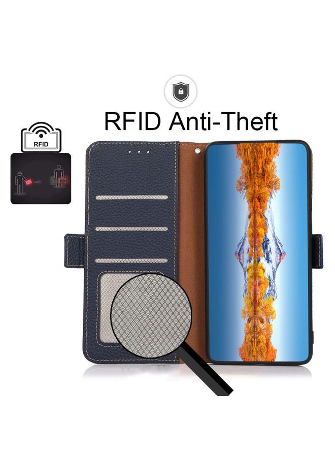 S-TOP Case For Nokia G300 KHAZNEH Side-Magnetic Litchi Genuine Leather RFID Phone Case - Image 4