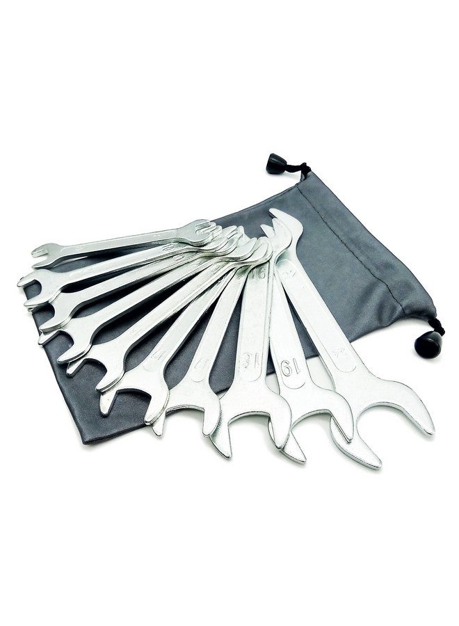 SABLUE SABLUE Super-Thin Open End Wrench Set, Metric 10-Piece, 8mm to 24mm, Ultra-Slim Design, Double Ended Cone Wrench Spanner Tool Kit (A01)  - Image 1