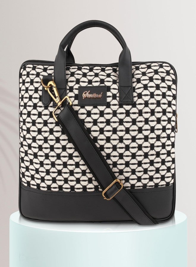 SENTINEL Black Dot Net Pattern Women Laptop Bag/ 15.6 inches women laptop bags/Laptop Sleeve for Women/Women Laptop bags/Laptop Cover for Women/Laptop Bags - Image 3