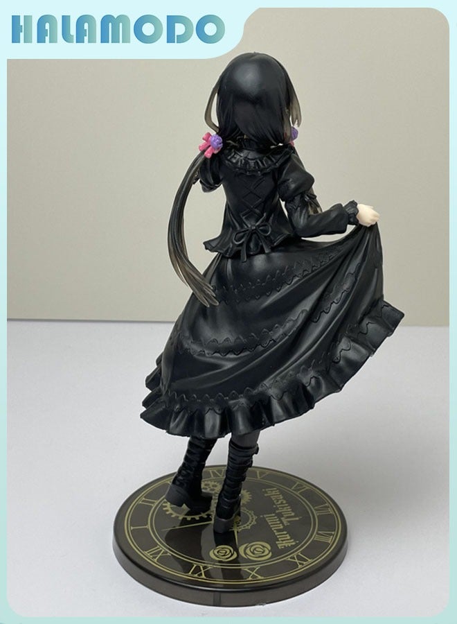 HALAMODO Date A Live Super - exquisite Anime Figurine of Kurumi Tokisaki in a Black Dress with a Sweet - cool Style, a Preferred Choice for Placement on Desktops and Car Dashboards - Image 2