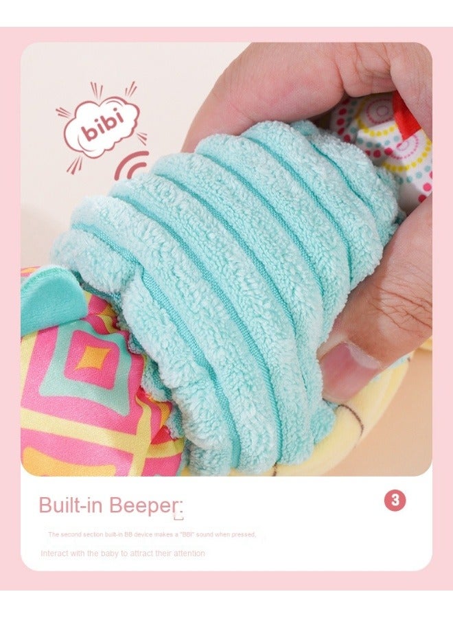 Baby Toys, Infant Stuffed Animal Musical Toy with Teether, Rattle, Textures and Crinkle - Montessori Sensory Activity Soft Height Gauge Toy for Tummy Time Newborn Babies Gifts, Chameleon - Image 4