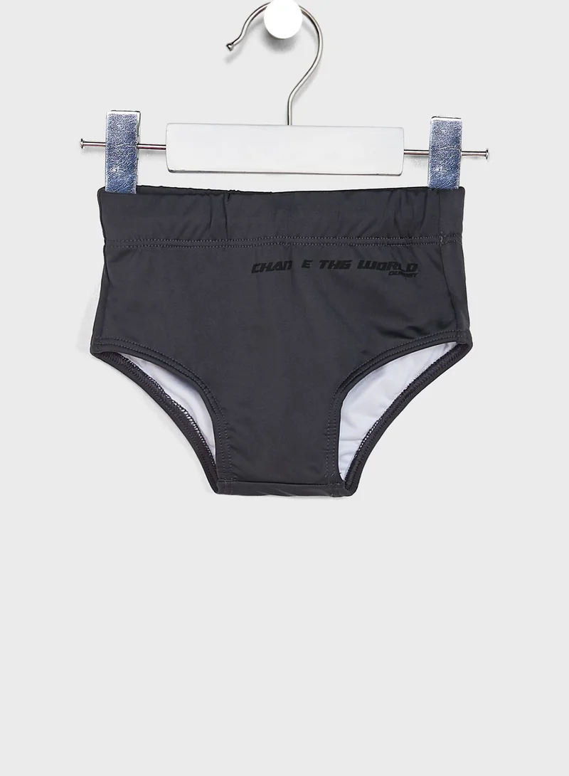 Quimby Infant Slogan Swim Trunks