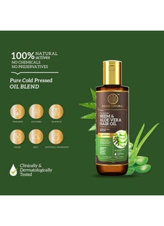 Khadi Natural Neem & Aloe Vera With Wheat Germ Hair Oil Pure Cold Pressed Oil Antidandruff Hair Oil Silicone & Mineral Oil Free Suitable For All Hair Types Powered Botanics  - Image 3