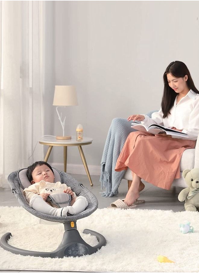 Premium Remote Automatic Electric Baby Swing Chair Cradle  With 5 Adjustable Swing Speed, Soothing Vibrations, Music, Mosquito Net, Safety Belt And Toys, Dark Grey - pzsku/ZE6143FDED286C1CD8DCAZ/45/_/1648454060/4a05c3f6-22c0-4413-958f-9573ae795fac