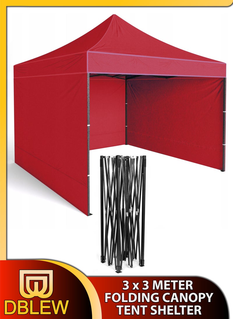 DBLEW خيمة أرضية بإطار فولاذي 3x3 متر للفعاليات الخارجية والحفلات والأسواق والمعارض والشواطئ والنزهات والتخييم والتموين والإعلانات والحدائق والبرجولات والمظلات مقاومة للماء ومحمية من الأشعة فوق البنفسجية - Image 1