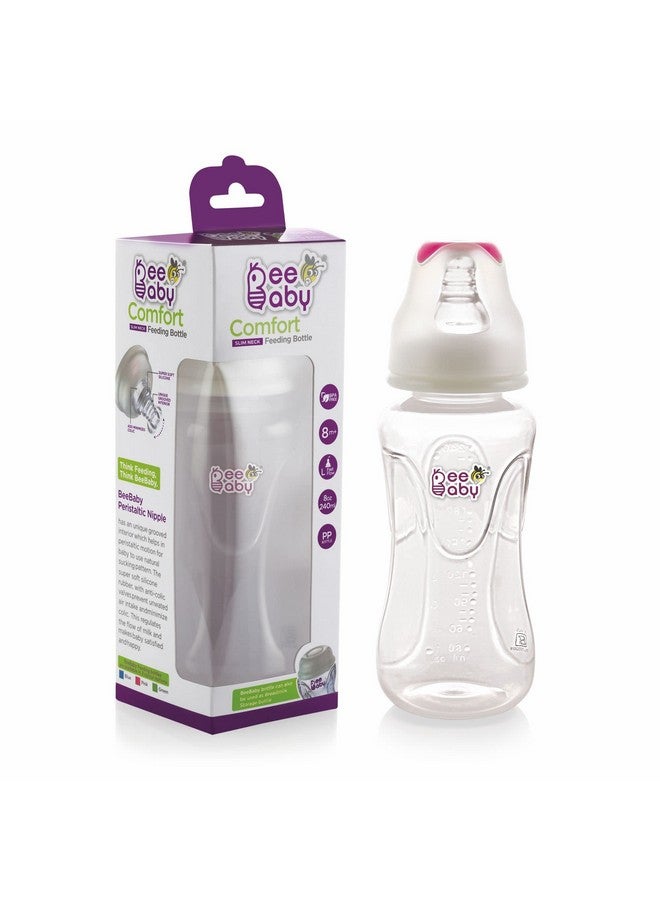 Beebaby Comfort Regular/Slim Neck Baby Feeding Bottle With Anti-Colic Silicone Nipple. Infants, Toddlers, New Born. 100% Bpa Free. (240 Ml, Pink, 1) - Image 1