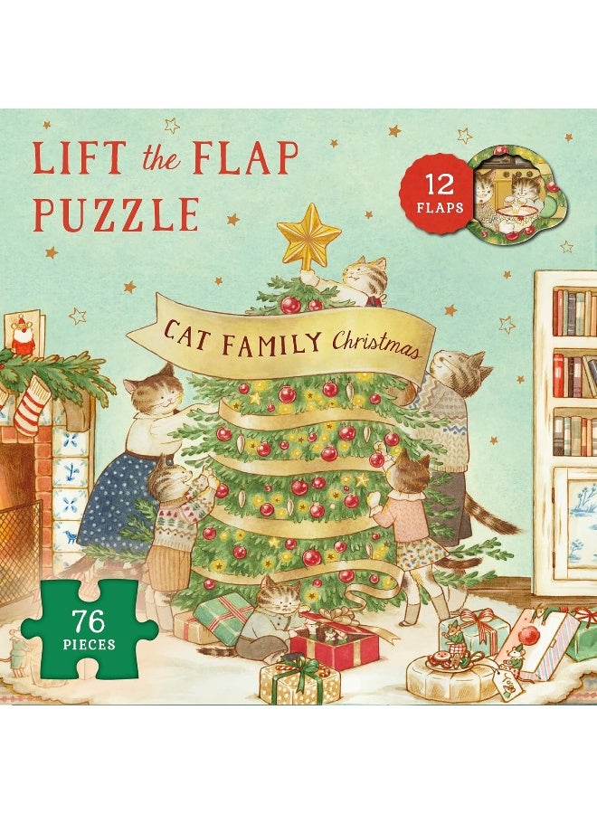 Cat Family Christmas Lift-the-Flap Puzzle: Count down to Christmas: 12 flaps: 76 pieces (Volume 2) - Image 2