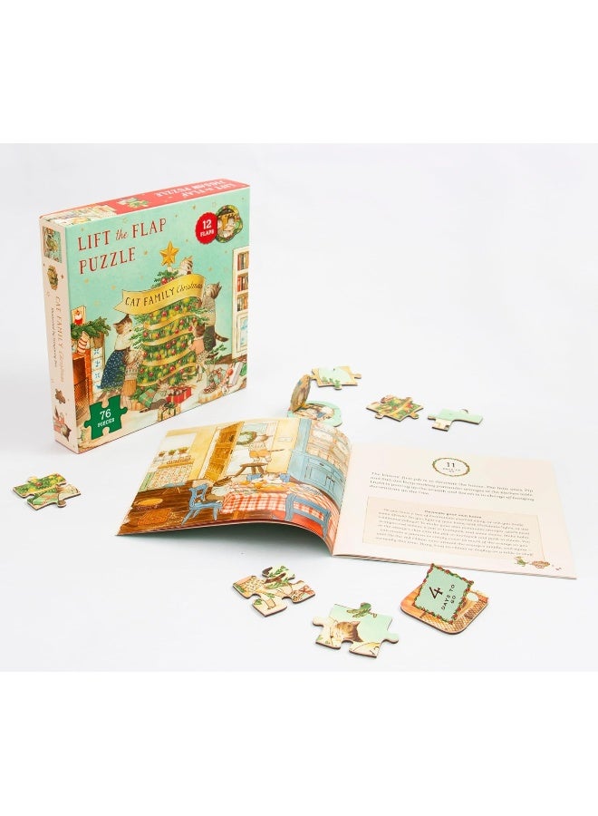 Cat Family Christmas Lift-the-Flap Puzzle: Count down to Christmas: 12 flaps: 76 pieces (Volume 2) - Image 3