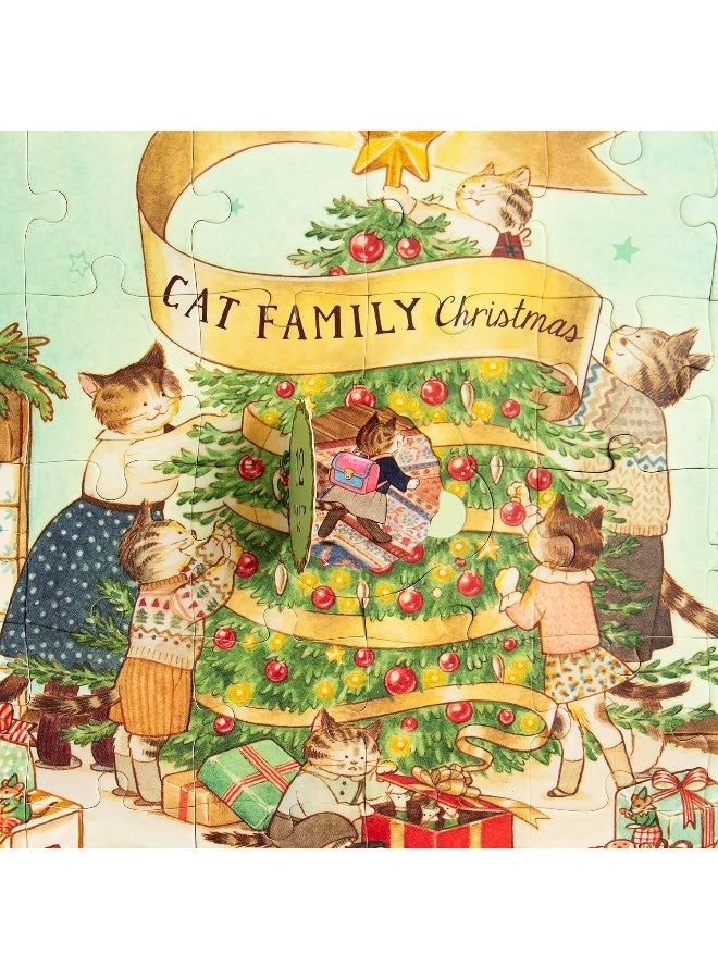 Cat Family Christmas Lift-the-Flap Puzzle: Count down to Christmas: 12 flaps: 76 pieces (Volume 2) - Image 1
