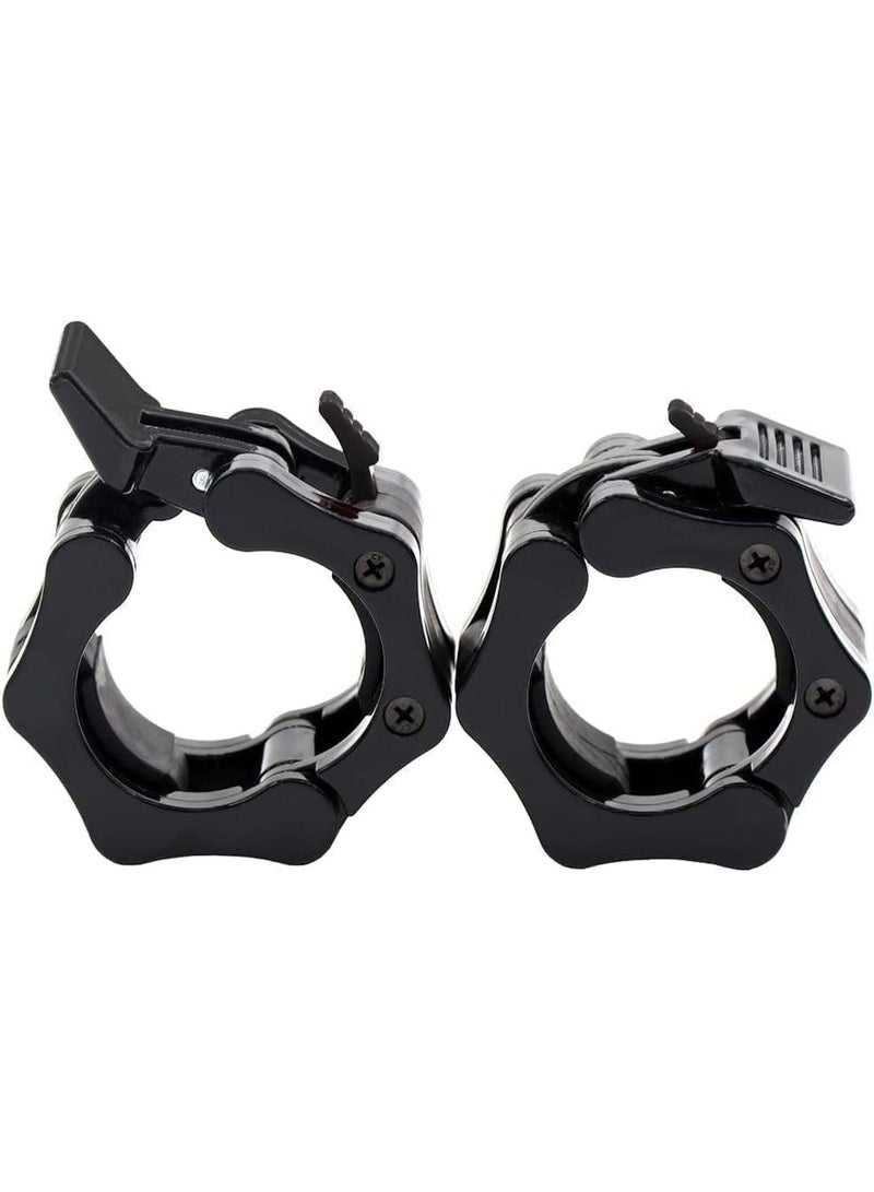 Sylqvxh Barbell Clamps 2 inch, Heavy Duty Exercise Collars 2" Quick Release Pair of Locking Pro Olympic Weight Bar Plate Locks Collar Clips for Workout Weightlifting Fitness Training - Red (Black) - Image 1