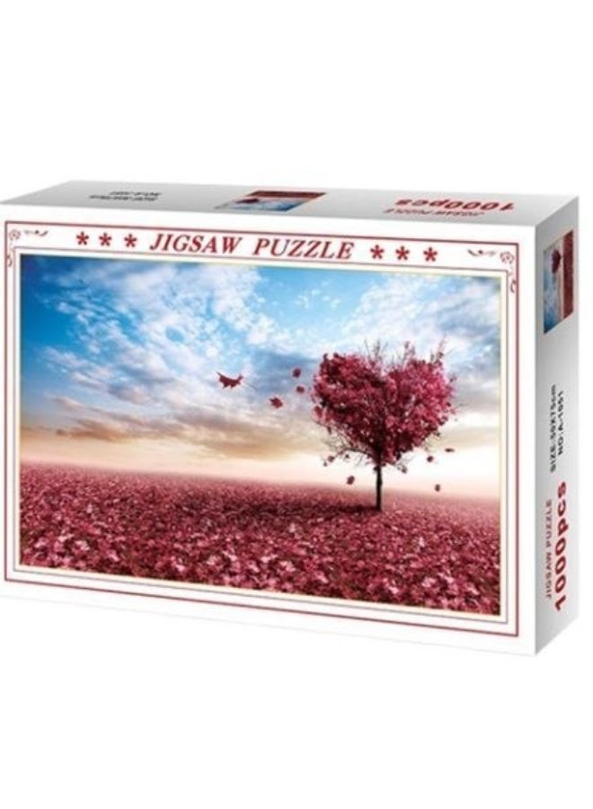 1000 Piece Jigsaw Puzzle, Heart Tree Landscape - Image 1