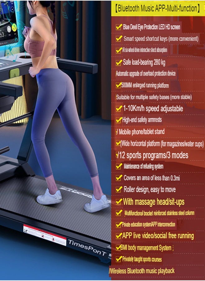 KLNAMAEAAN Ultra-Quiet Foldable Electric Treadmill for Home Multi-Function Fitness Equipment with APP Music Integration  - Image 2