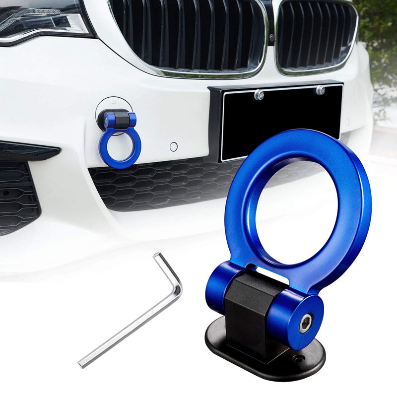 طقم خطاف سحب TOMALL ملصق زينة السيارة باللون الأزرق زينة السيارة للمصد لملحقات السيارة الخارجية فقط للزينة