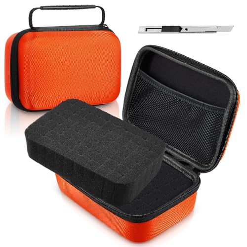 Relaxweex EVA Hard Case with Customizable Foam 11 x 7.8 x 4.3 Inch Protective EVA Carrying Case Shockproof Outdoor for Camera, Digital Products, Electronic Instruments with Knife, Orange - Image 1