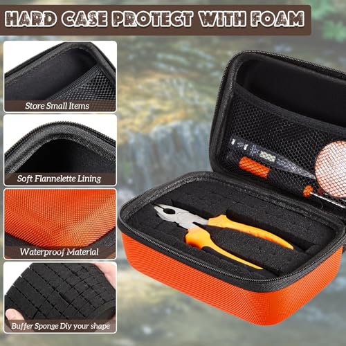 Relaxweex EVA Hard Case with Customizable Foam 11 x 7.8 x 4.3 Inch Protective EVA Carrying Case Shockproof Outdoor for Camera, Digital Products, Electronic Instruments with Knife, Orange - Image 3