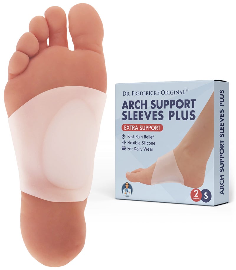 Dr Fredericks Original Arch Support Sleeves Plus 2 ct Relief for Flat Feet Arch Pain Orthotic Support for Men Women SmallMedium