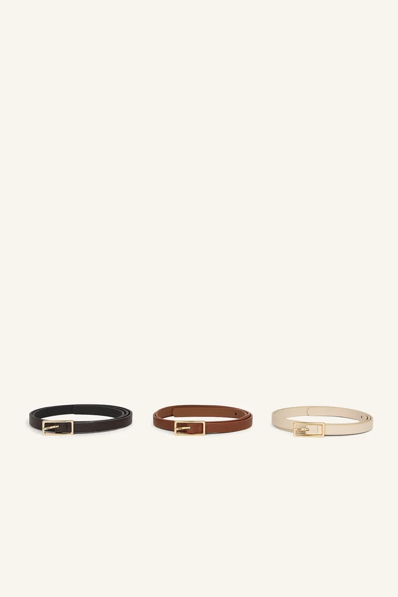 Woman Faux Leather Triple