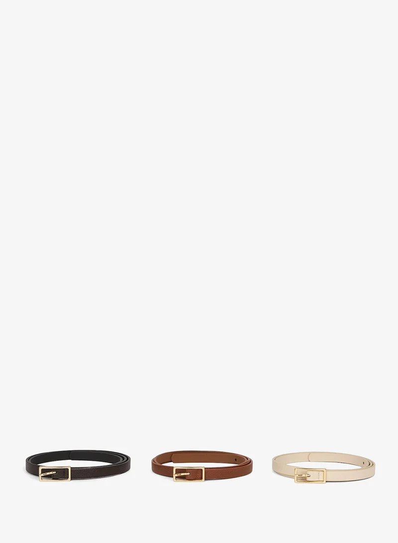 Woman Faux Leather Triple