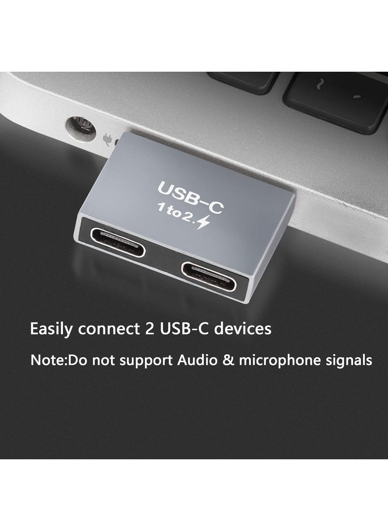 GELRHONR GELRHONR USB C to C Adapter 10Gbps Dual TypeC Female Converter 65W Double TypeC Port Charger for Notebook Tablet Phones and More C Devices  - Image 2