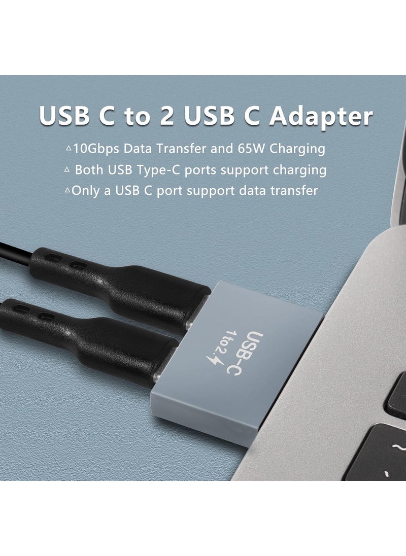 GELRHONR GELRHONR USB C to C Adapter 10Gbps Dual TypeC Female Converter 65W Double TypeC Port Charger for Notebook Tablet Phones and More C Devices  - Image 3