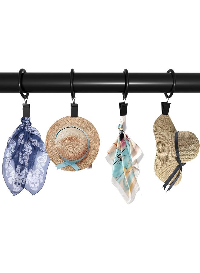 Lansian 100Pack Curtain Rings with Clips Hooks, Rustproof Metal Stainless Steel Drapery Rings, 2in Interior Diameter Curtain Hangers Clips, Fits Diameter 1.8 in Rod, Vintage Black - Image 5