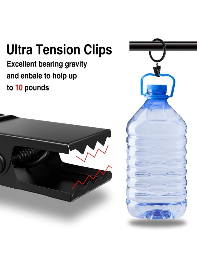 Lansian 100Pack Curtain Rings with Clips Hooks, Rustproof Metal Stainless Steel Drapery Rings, 2in Interior Diameter Curtain Hangers Clips, Fits Diameter 1.8 in Rod, Vintage Black - Image 4