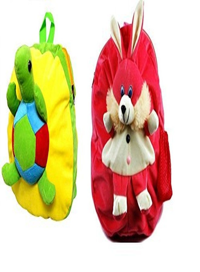 blue tree Soft Material School Bag for Kids Plush Backpack Cartoon Toy | Children's Gifts Boy/Girl/Baby/Decor School Bag for Kids(Age 2 to 6 Year) (Torts&RABIT) - Image 1
