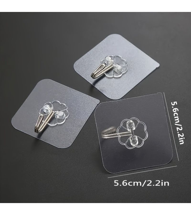 32pcs Heavy Duty Adhesive Hooks Transparent Waterproof Wall Hook Set - Image 4
