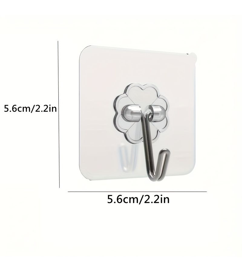 32pcs Heavy Duty Adhesive Hooks Transparent Waterproof Wall Hook Set - Image 3